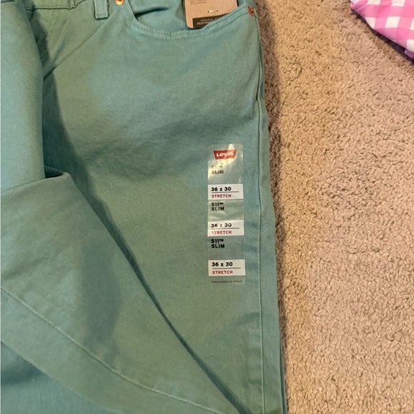 Levi's 511 Slim Fit Teal Pants - Picture 2 of 4